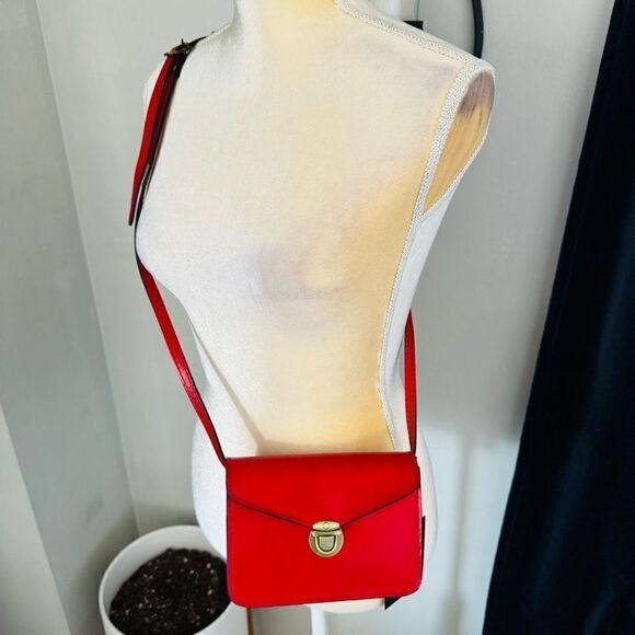 MASSIMO CASTELLO Tamonato Italian Leather Crossbody Bag Designer Luxury, Red NWT - Picture 14 of 15